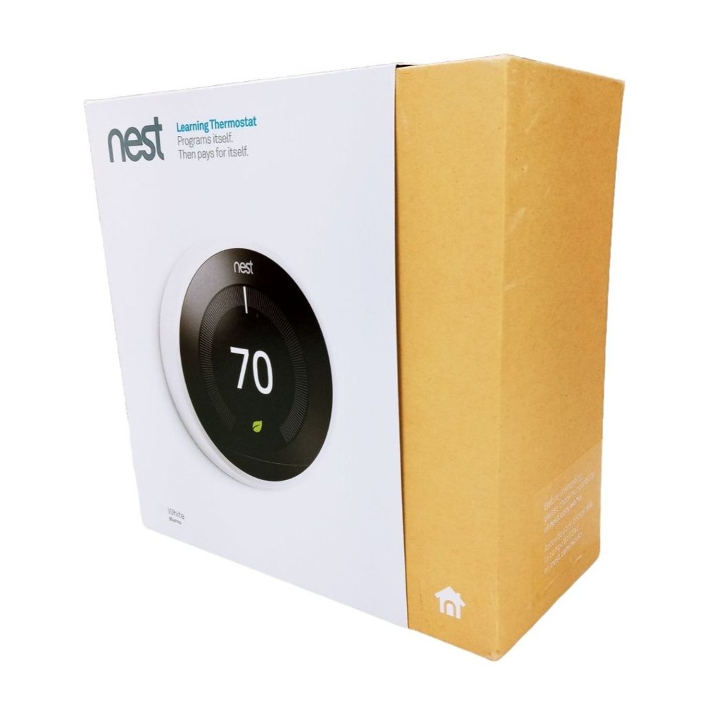 Google Nest Learning Thermostat White T3017US Smart Program App Alexa Eco New